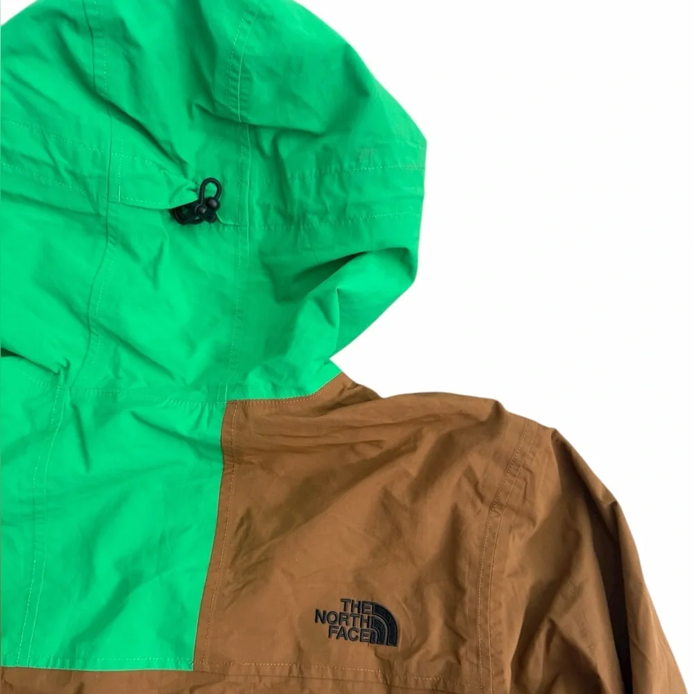 The North Face Men’s HyVent Colorblock‎ Hooded Windbreaker Jacket Green Brown M